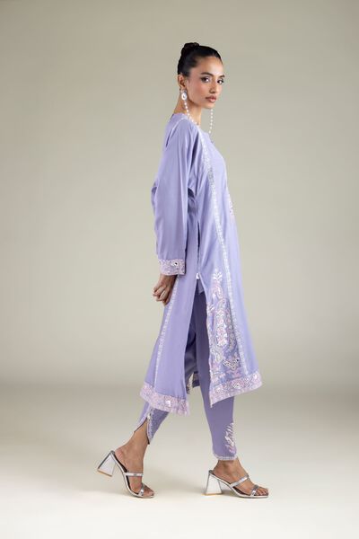 Embroidered | Raw Silk | Floral Embroidered Shalwar | AED 65.00