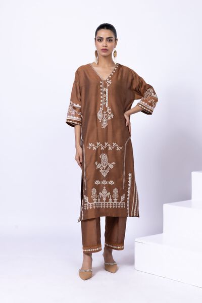 Embroidered | Raw Silk | Pants | AED 30.00