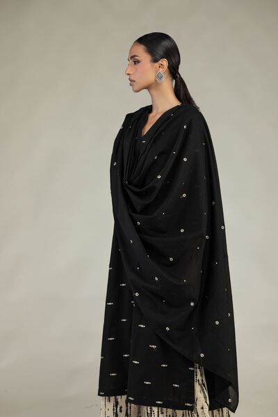 Textured Lawn | Embroidered | Black Lawn Dupatta | AED 150.00