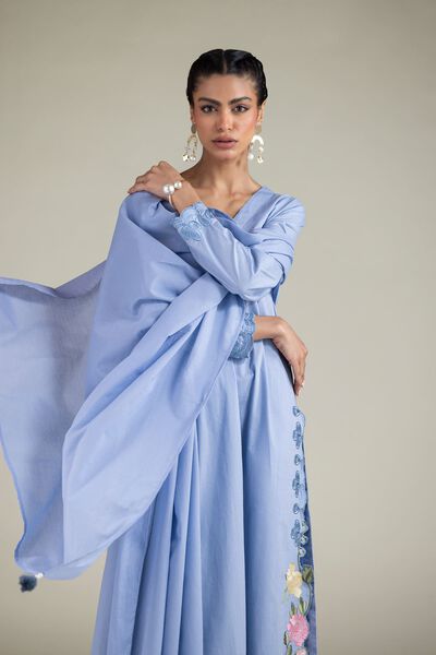 Embroidered | Textured Cotton | Solid Dupatta | AED 80.00