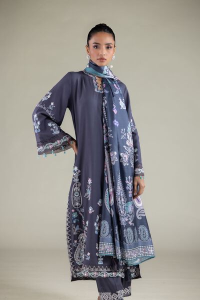 Embroidered | Raw Silk | Paisley Pearl Kurta | AED 280.00