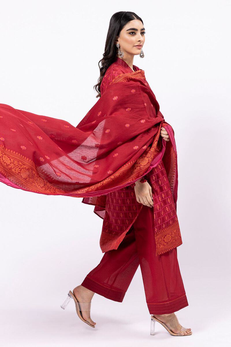 Dyed | Cotton Brosha Jacquard | Fabrics 3 Piece | null