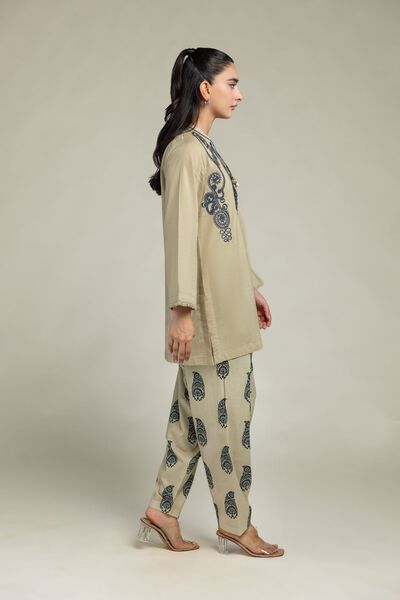 Embroidered | Cambric | Beige Paisley Shalwar | AED 130.00