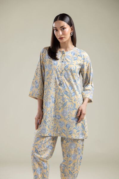 Printed | Cotton Viscose | Floral Cotton Kurta | AED 130.00