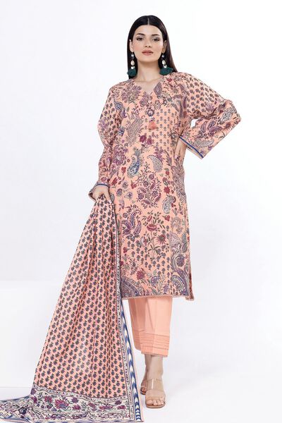 Printed | Slub Lawn | Fabrics 3 Piece | AED 80.00