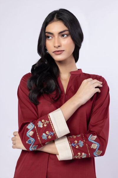 Embroidered | Crosshatch Poplin | Kurta | AED 120.00