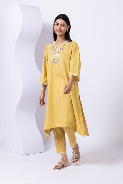Embroidered | Leno | Pants | AED 80.00