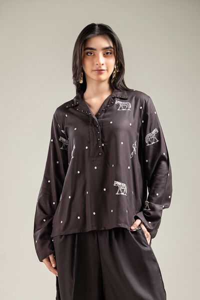 Embroidered | Viscose Crepe | Blouse | AED 75.00