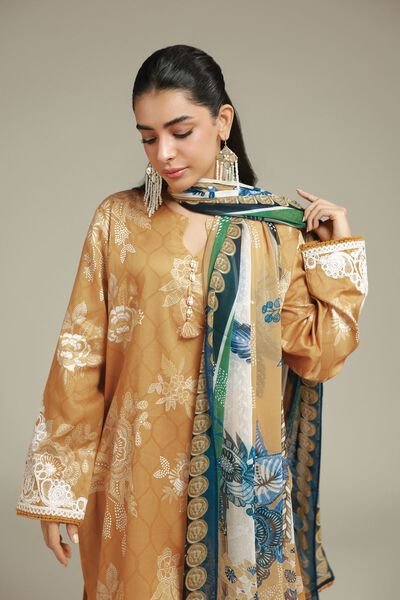 Embroidered | Satin | Tailored 3-Piece Set | AED 300.00