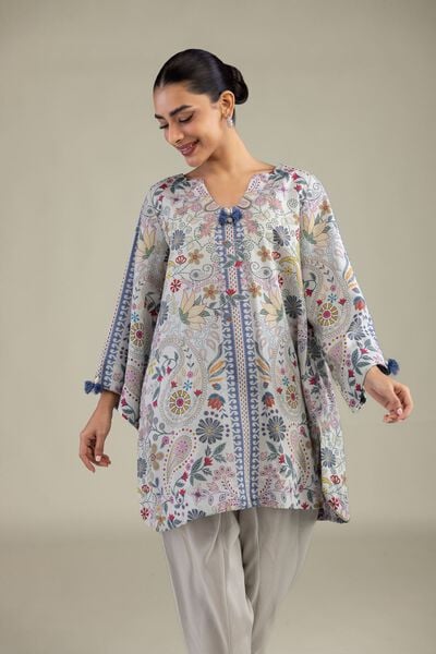 Printed | Textured Weave | Printed Paisley Kurta | AED 150.00