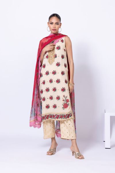 Embroidered | Polyester Crinkle Chiffon | Kurta | AED 120.00