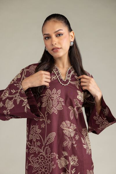 Printed | Cambric | Cambric Floral Kurta | AED 150.00