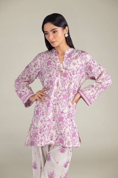 Printed | Cambric | Short Floral Kurta | AED 150.00