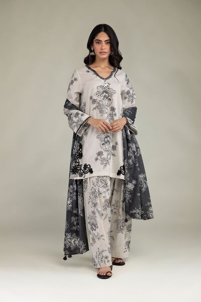 Embroidered | Cambric | Short Floral Kurta | AED 65.00