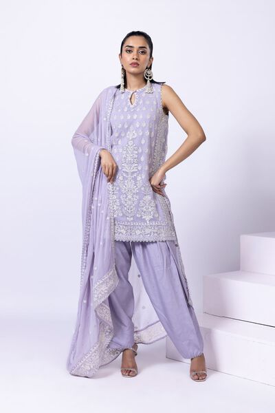 Embroidered | Polyester Crinkle Chiffon | Kurta | AED 90.00
