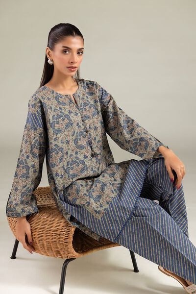 Printed | Cambric | Round-Neck Kurta | AED 130.00