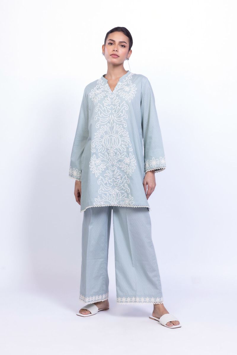 Embroidered | Cotton Dobby | Lace Cotton Pants | AED 80.00
