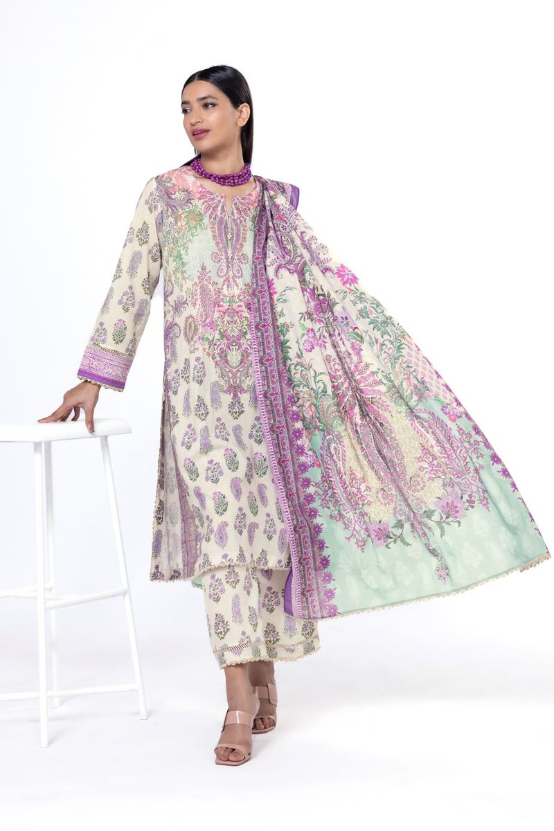 Printed | Slub Lawn | Fabrics 3 Piece | null