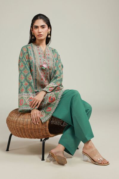 Printed | Cambric | Tailored 2 Piece | Top and Bottom | AED 180.00