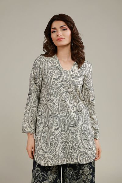 Embroidered | Cotton Crinkle | Paisley Kurta  | AED 108.00