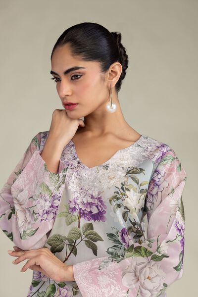 Embroidered | Blended Viscose | Floral Viscose Kurta | AED 100.00