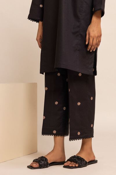 Pants | Embroidered, BLACK, hi-res