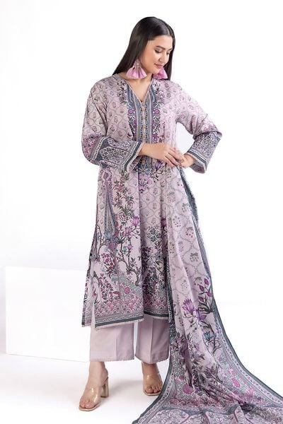 Printed | Slub Lawn | Fabrics 3 Piece | AED 160.00