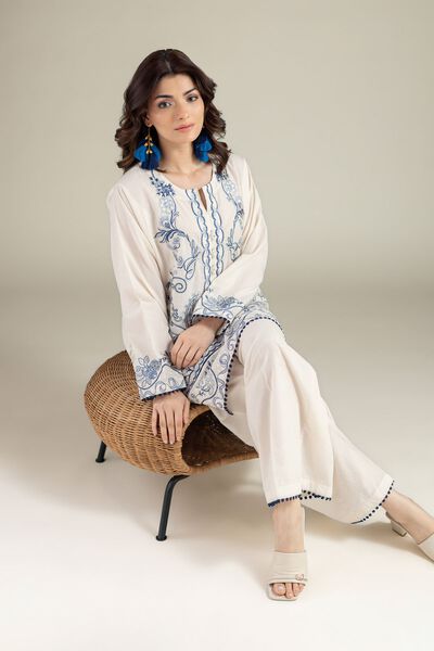 Embroidered | Cambric | Tailored 2 Piece | Top and Bottom | AED 250.00