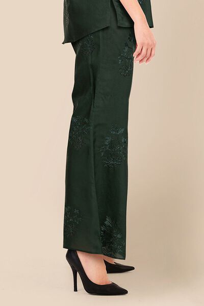 Trousers | Embroidered, GREEN, hi-res