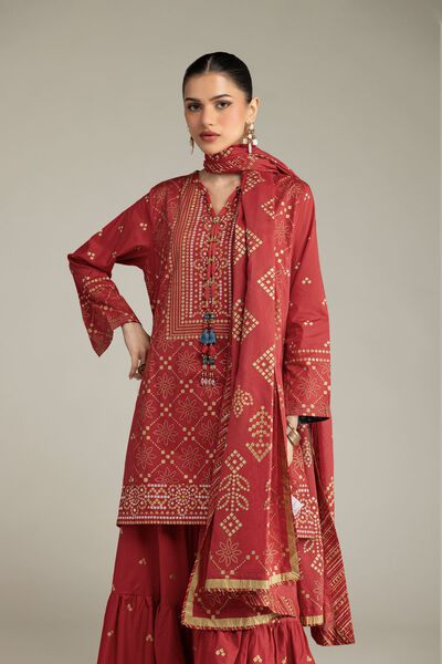 Embroidered | Cambric | Cambric 3-piece Co-ord | AED 204.00