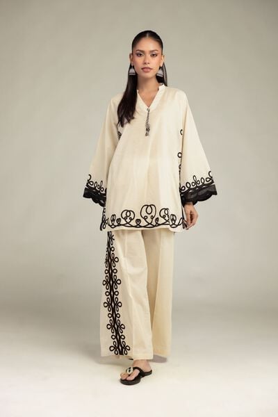 Embroidered | Cotton Dobby | Cotton Dobby Pants | AED 100.00