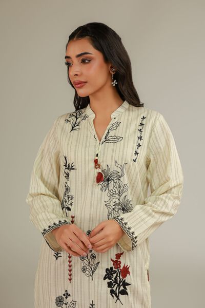 Embroidered | Cotton Dobby | Floral Cotton Kurta | AED 130.00