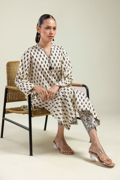 Printed | Cambric | Cambric V-Neck Kurta | AED 100.00