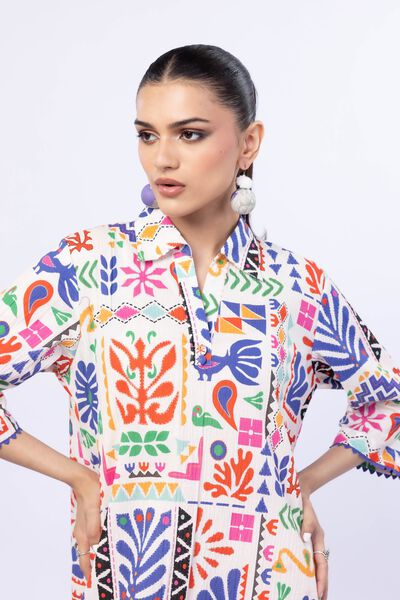 Printed | Ripple Crinkle | Kurta | AED 100.00