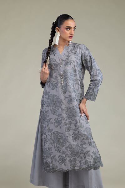 Embroidered | Raw Silk | Floral Silk Kurta | AED 150.00