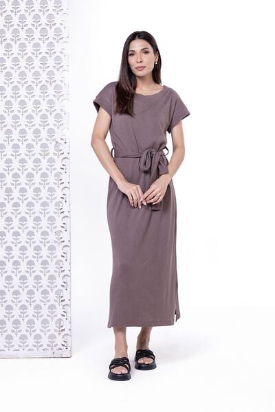 Dyed | Variegated Rib | Maxi Dress | AED 30.00