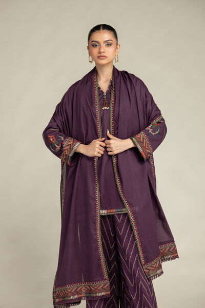 Embroidered | Lawn | Purple Lawn Dupatta | AED 150.00
