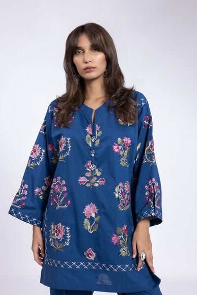 Embroidered | Crosshatch Poplin | Kurta | AED 140.00