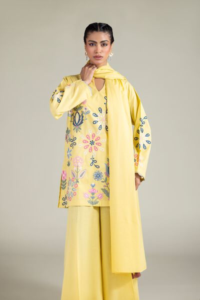 Embroidered | Textured Cotton | Solid Tassel Dupatta | AED 30.00