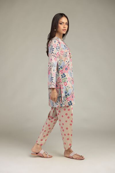 Printed | Cambric | Beige Cambric Shalwar | AED 130.00