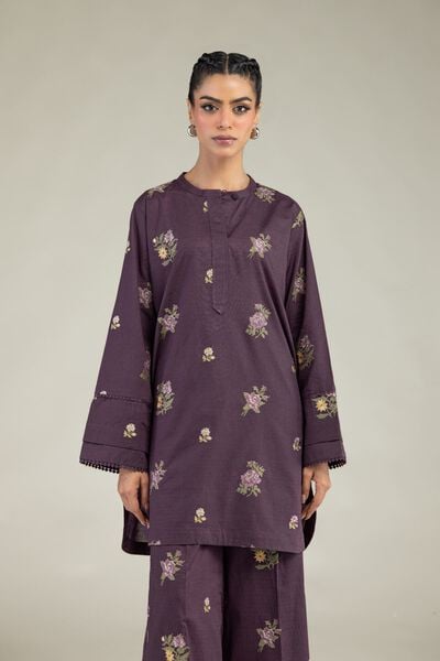 Embroidered | Cotton Dobby | Round Neck Kurta | AED 180.00