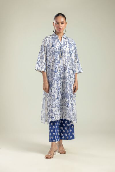 Printed | Cambric | Blue Floral Pants | AED 80.00