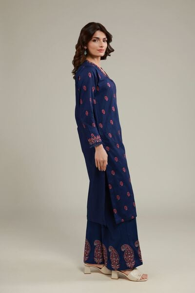 Embroidered | Cotton Crinkle | Relaxed Paisley Pants | AED 112.00