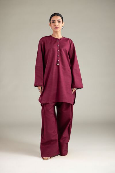 Dyed | Textured Cotton | Pants | AED 80.00