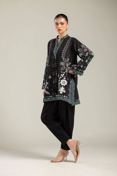 Embroidered | Raw Silk | Black Silk Shalwar | AED 30.00