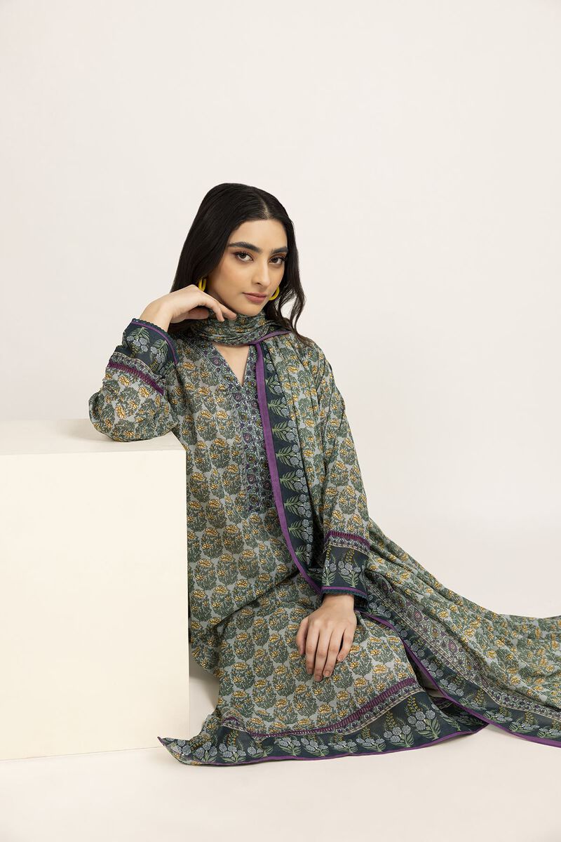 Fabrics 2 Piece | Top Dupatta, GREEN, hi-res image number null