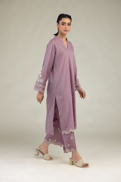 Embroidered | Cotton Dobby | Floral Cotton Pants | AED 150.00