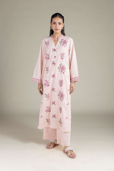 Embroidered | Textured Cambric | Solid Pants | AED 80.00