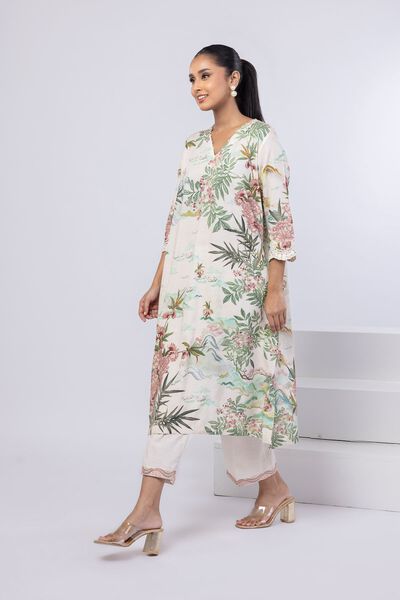 Embroidered | Dull Raw Silk | Pants | AED 72.00