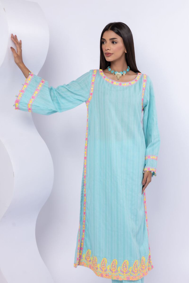 Embroidered | Lurex Stripes | Kurta | AED 180.00